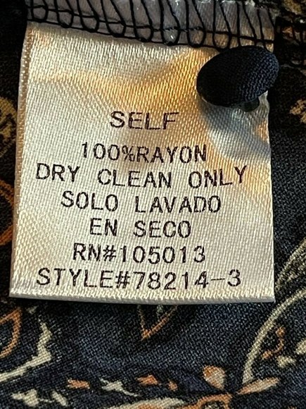 Andree By Unit Women 3/4 Sleeve Tunic Top or Short Dress SZ Medium Blue Paisley - Picture 5 of 6